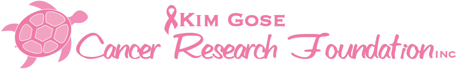 A pink and green logo for kim goer research.